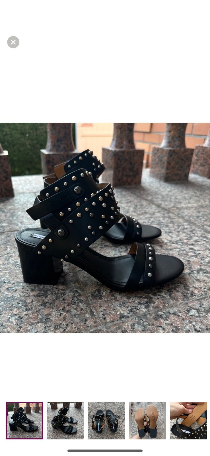 & other stories strappy studded black heeled sandals