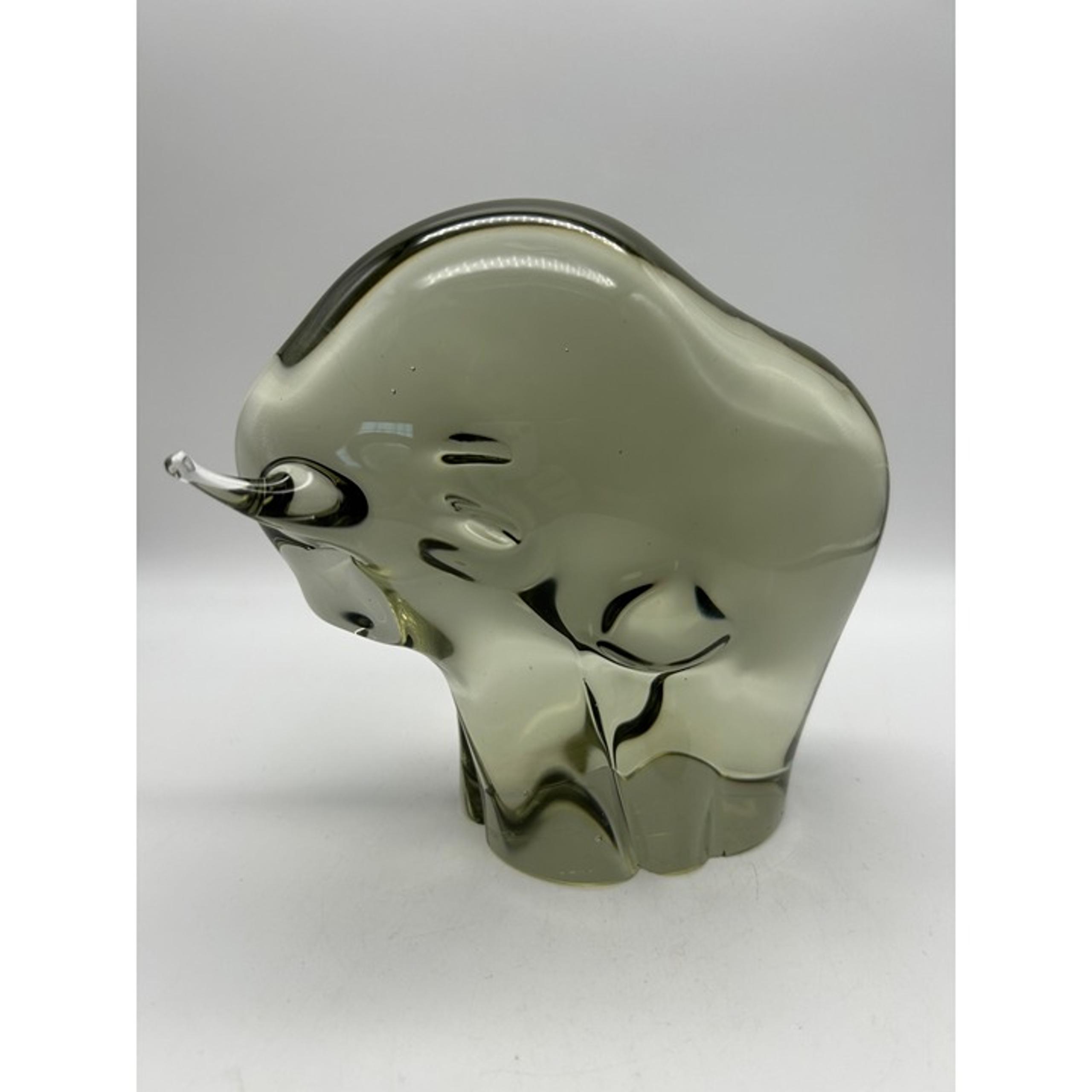 Signed Murano Art Glass Bison Sculpture Figurine Designed by Livio Seguso