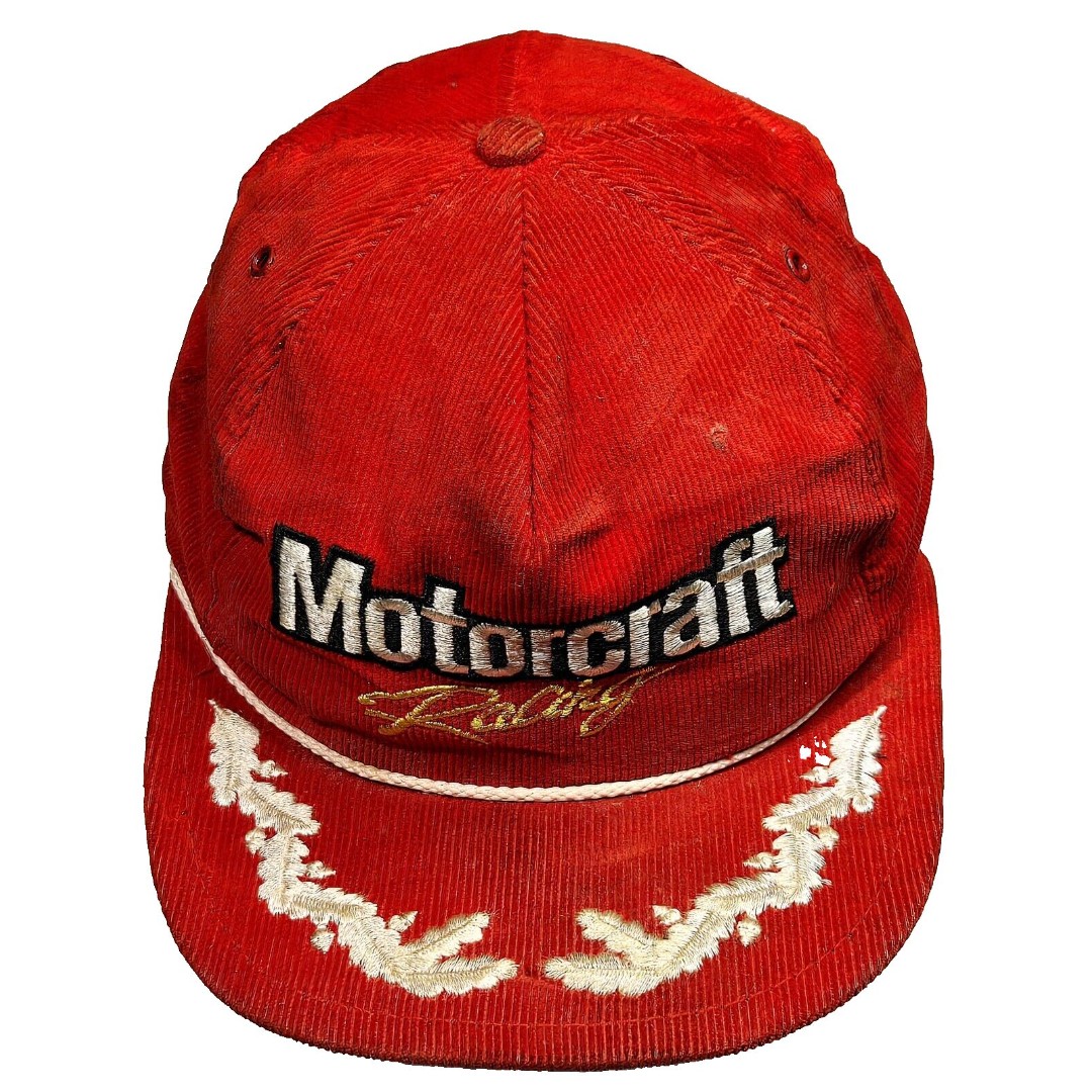 VTG Motorcraft Racing Snapback Corduroy Trucker Hat Rope Embroidered Laurel Ford