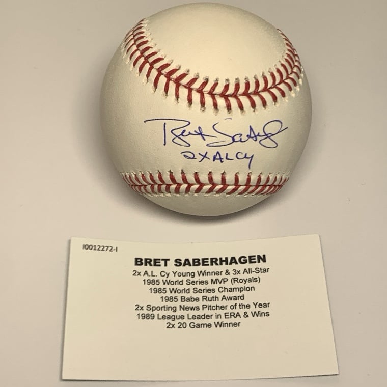 Bret Saberhagen Signed Autographed MLB Baseball w/ “2x AL CY” Inscription