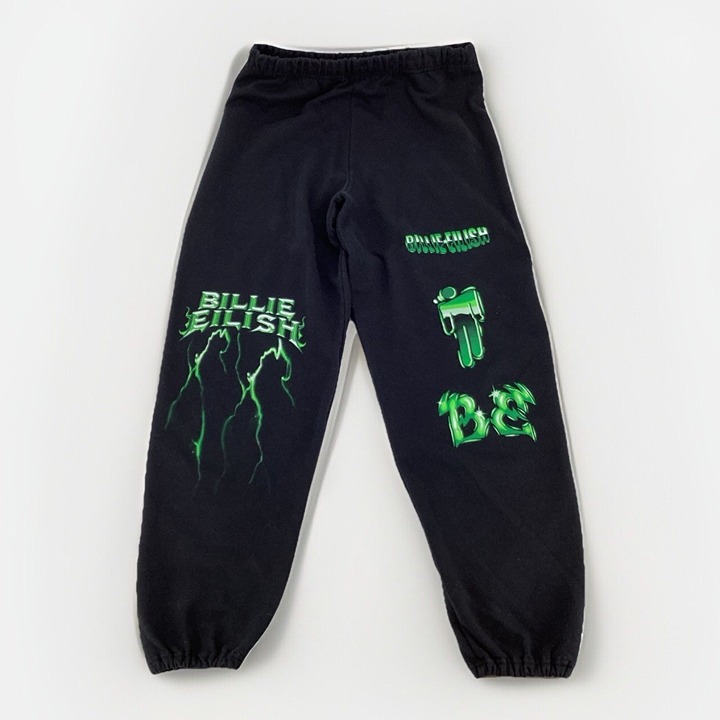 Billie Eilish Men's Unisex Size Large L Jogger Sweatpants Graphic Black Green