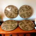 Fern Leaf Round Placemats x 4 PINO Fine Paper Creations Tropical Textured Beach.