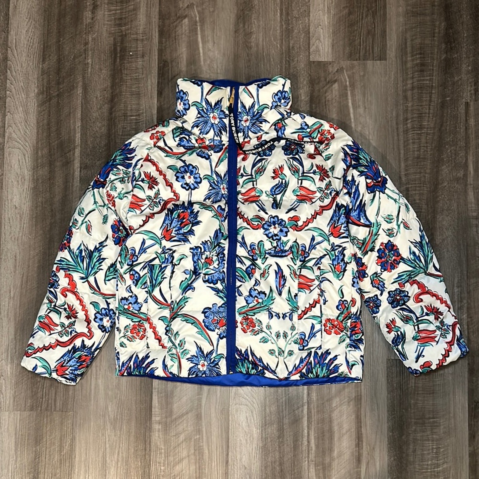 Tory Burch Reversible Floral Print Puffer Jacket - Small