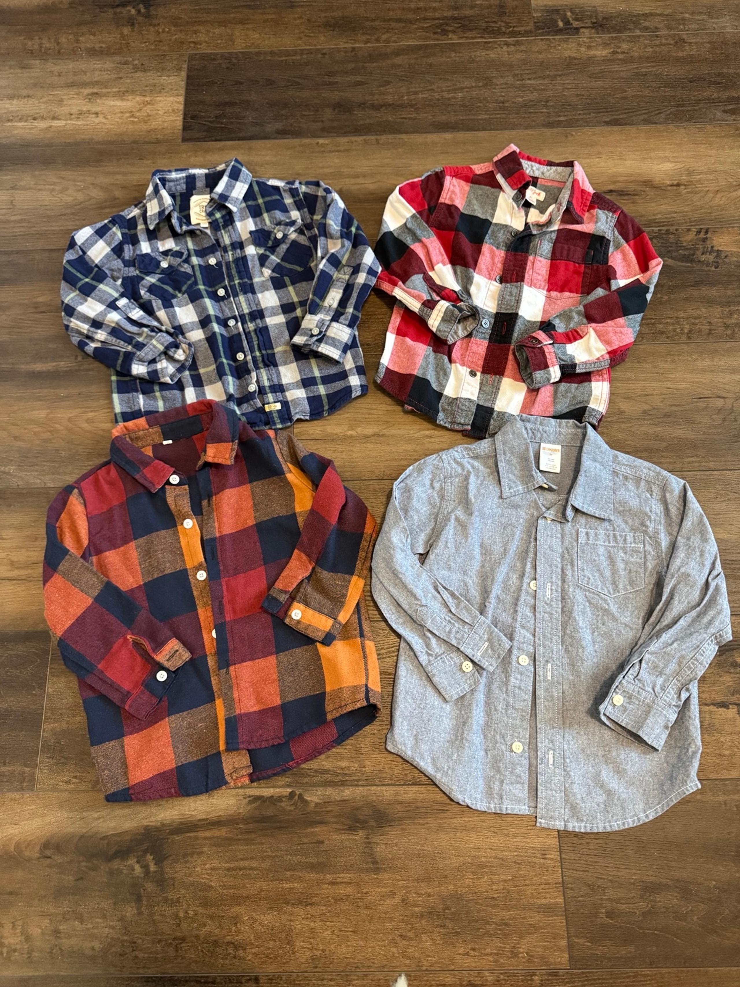 4t button down long sleeved shirt bundle