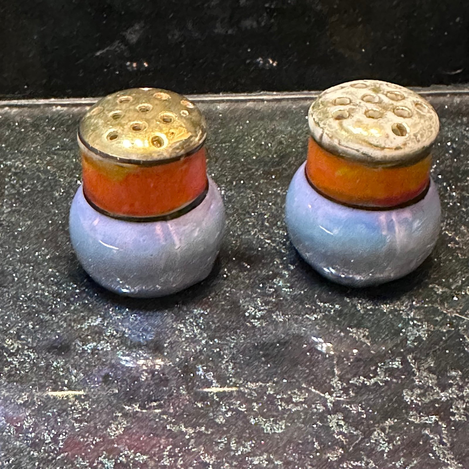 hand painted salt and pepper shakers