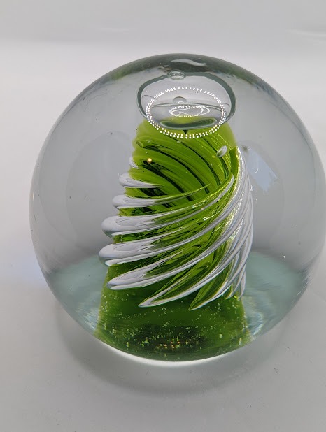 Green Blenko Glass Paperweight