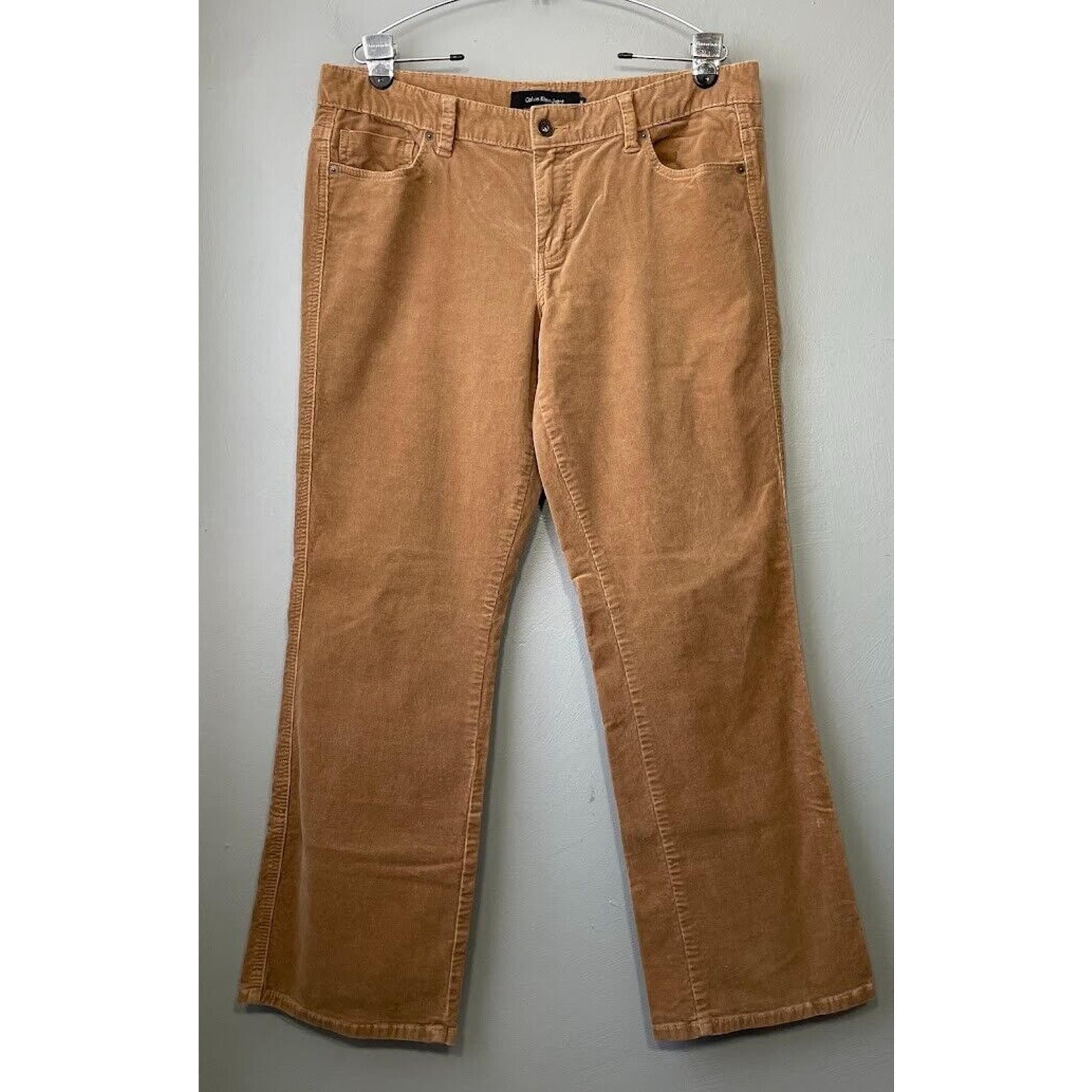 Calvin Klein Jeans Womens Size 14 Tan Corduroy Pants Bootcut Fawncore Western