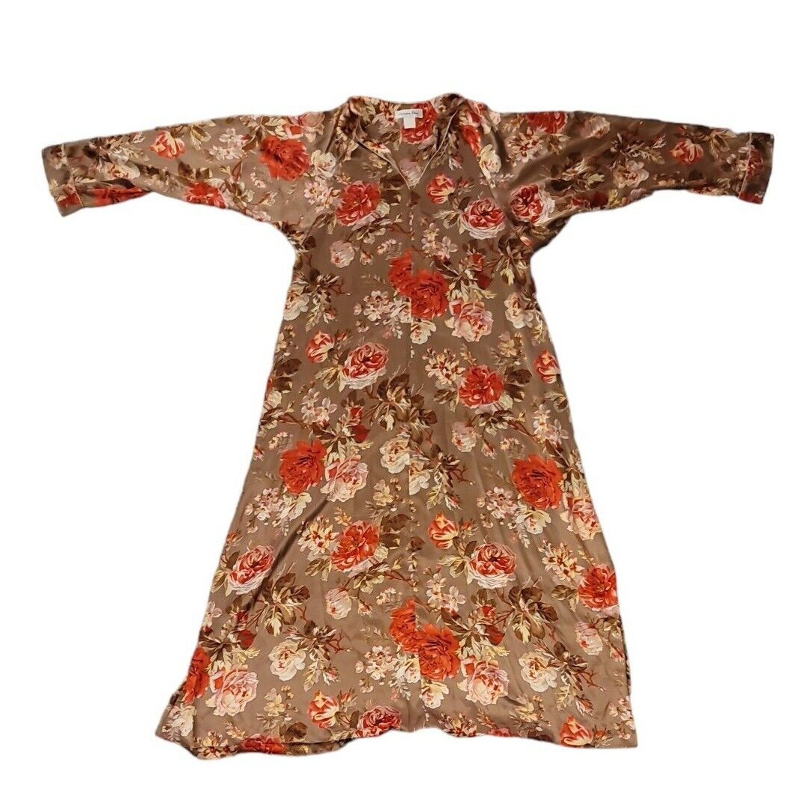 Vintage 80’s Christian Dior Floral Robe Kimono! Sz L