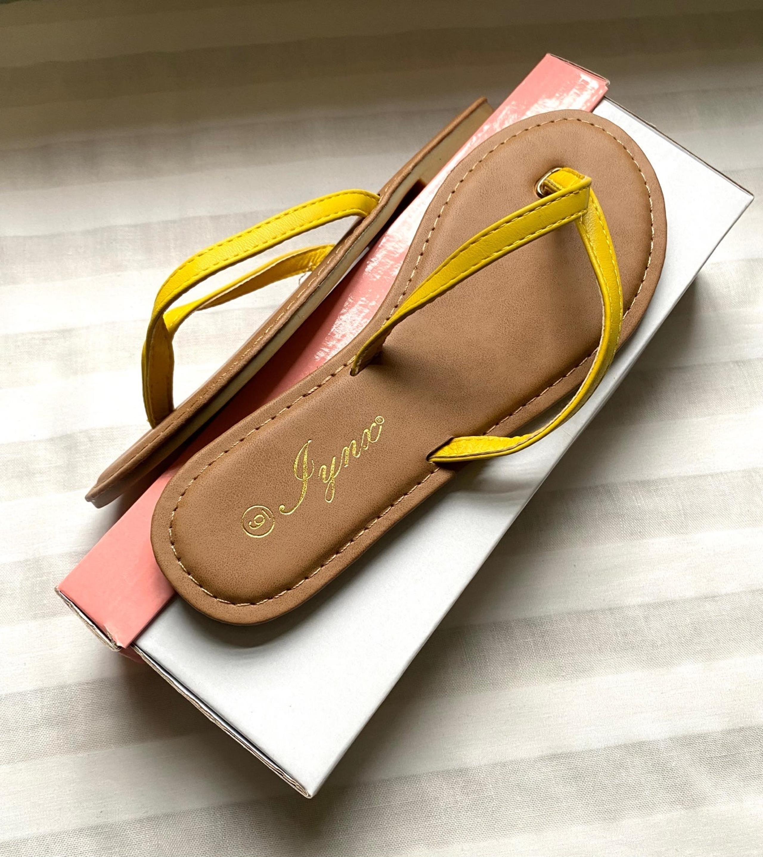 Yellow Strap Sandals, 6