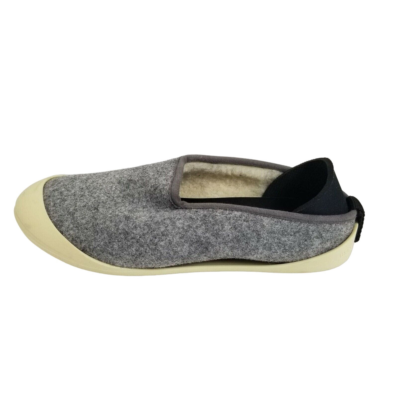 Mahabis Women's Classic Wool Slippers Grey with Removable Ivory Outdoor Sole 38