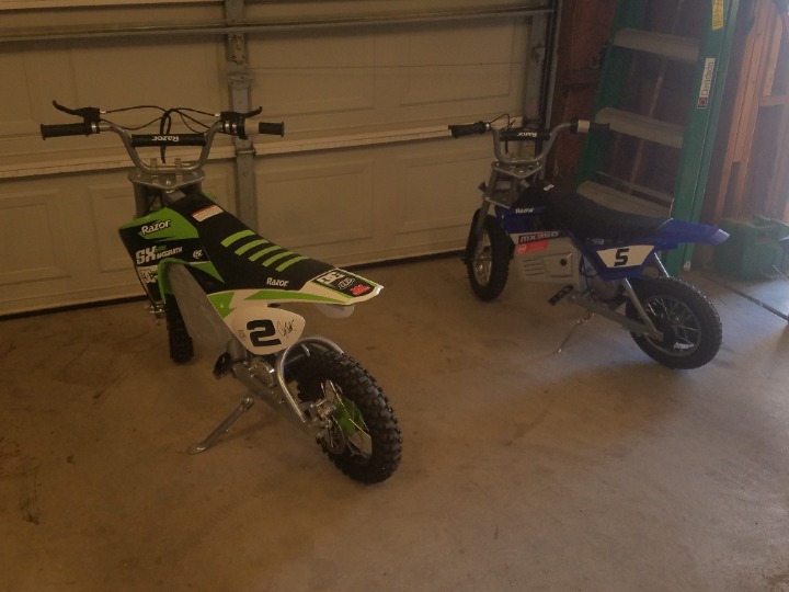 2 Razor electric motorcycles ages 8-12