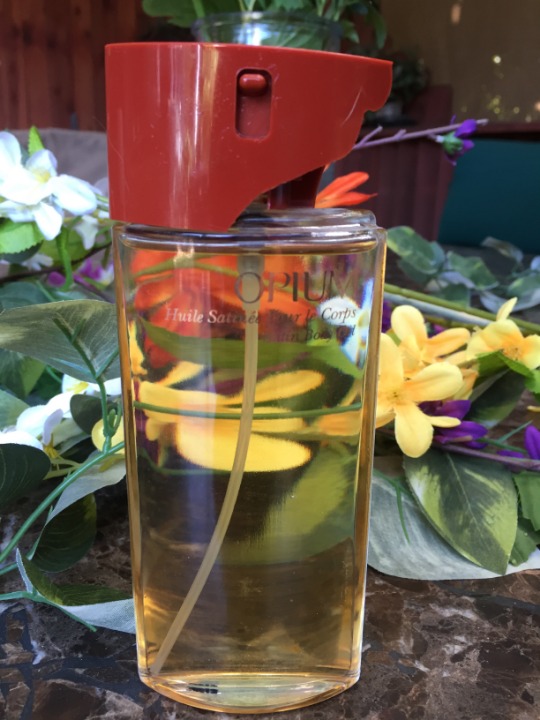 Opium Satin Body Oil-Glass Pump Container...Cosmetic Flaw, 3.3 fl oz