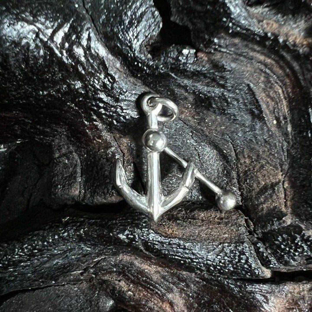 Vintage Silver Tone Anchor Charm Ship Boat Ocean Water Nautical Travel Vacation