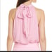 ALICE + OLIVIA Bubblegum Hot Pink 100% Silk Back Bow Tie Halter