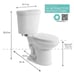 Glacier Bay 2-piece 1.1 GPF/1.6 GPF Dual Flush Round Toilet in White (Toil185)