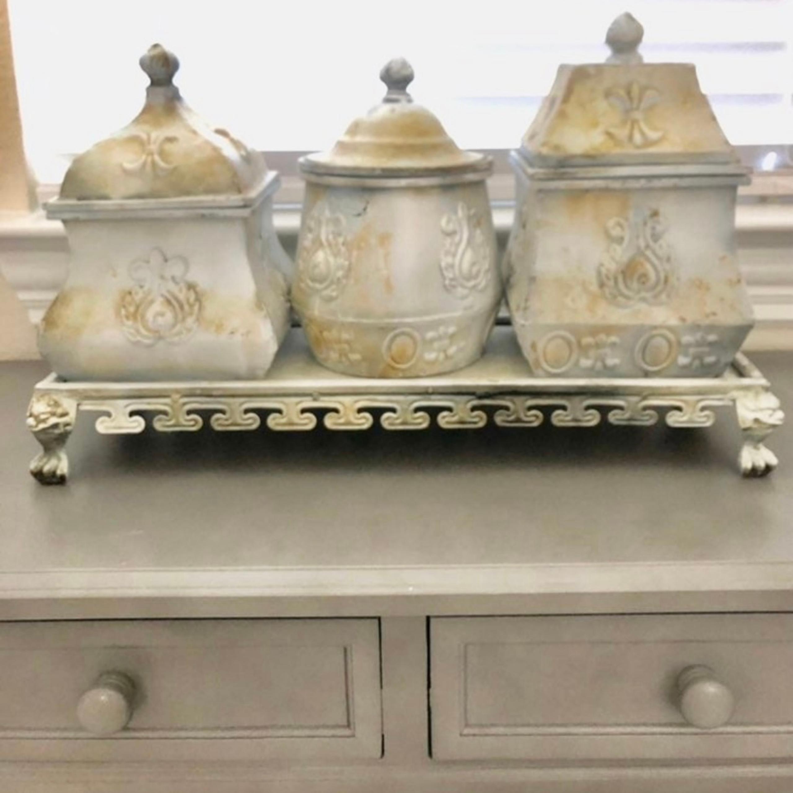 Hammered Metal Canister Set ❤️