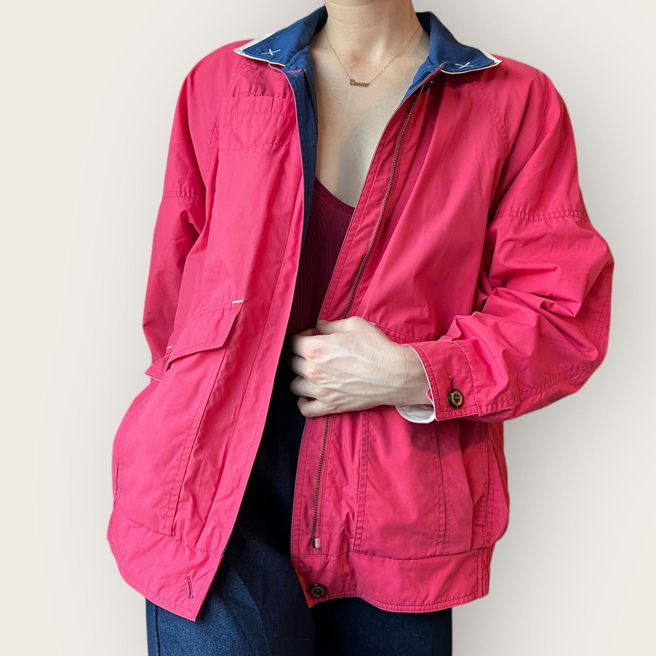 1980s London Fog Pink Oversized Rain Jacket Size Medium