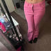 Pink flare jeans