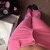 Pink flare jeans