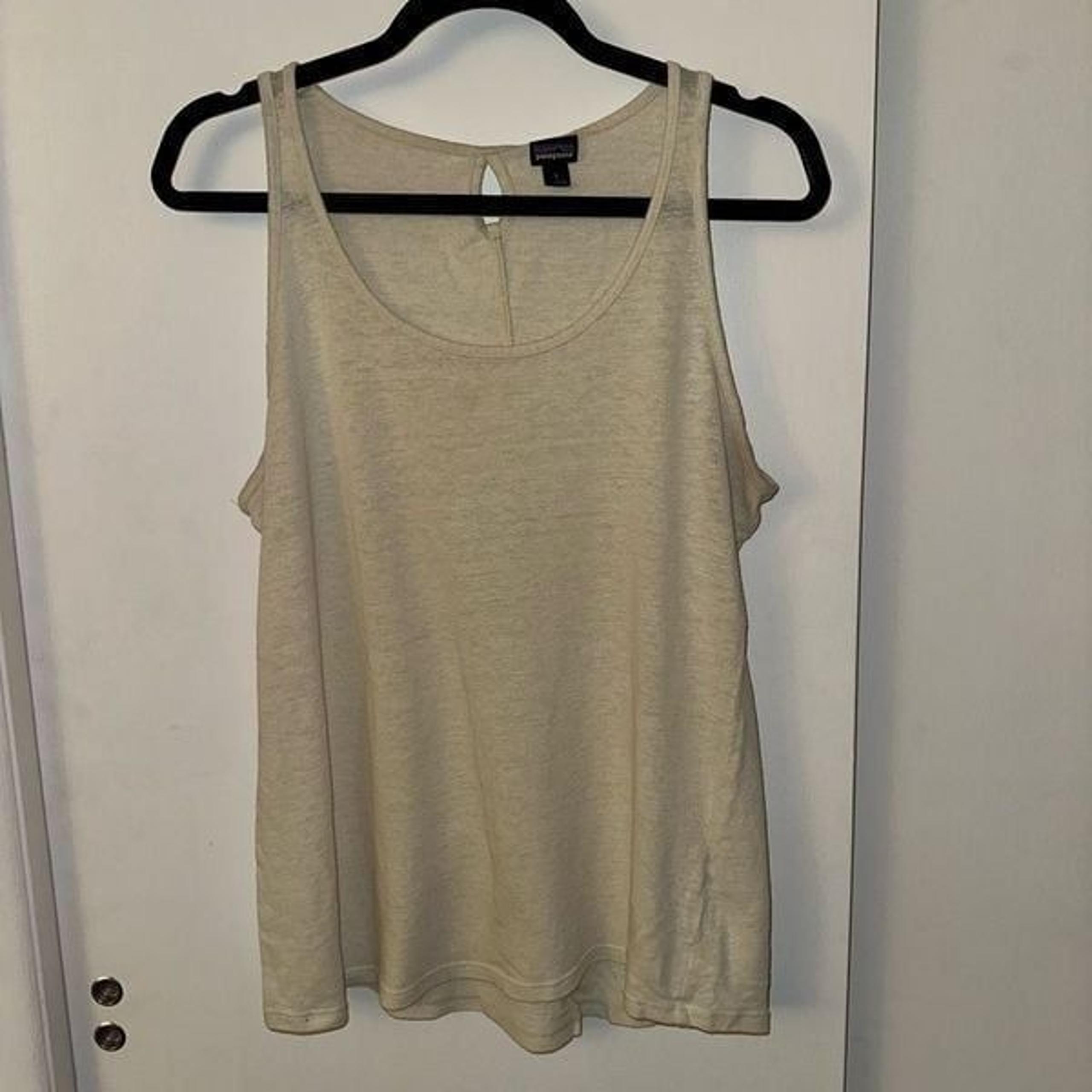 Patagonia Women’s Linen Blend Tank Top Cream Beige Large EUC