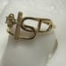 14 k solid yellow gold ring with white CZ