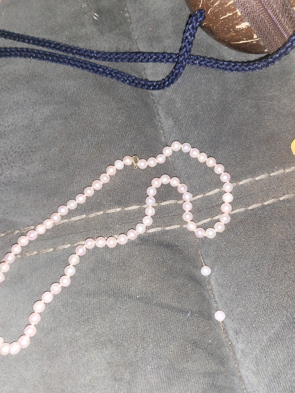 Real Pink pearl necklace and earrings