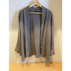 Kavita Sweater Open Front Cardigan Women's XS Brown Relaxed Cotton Blend