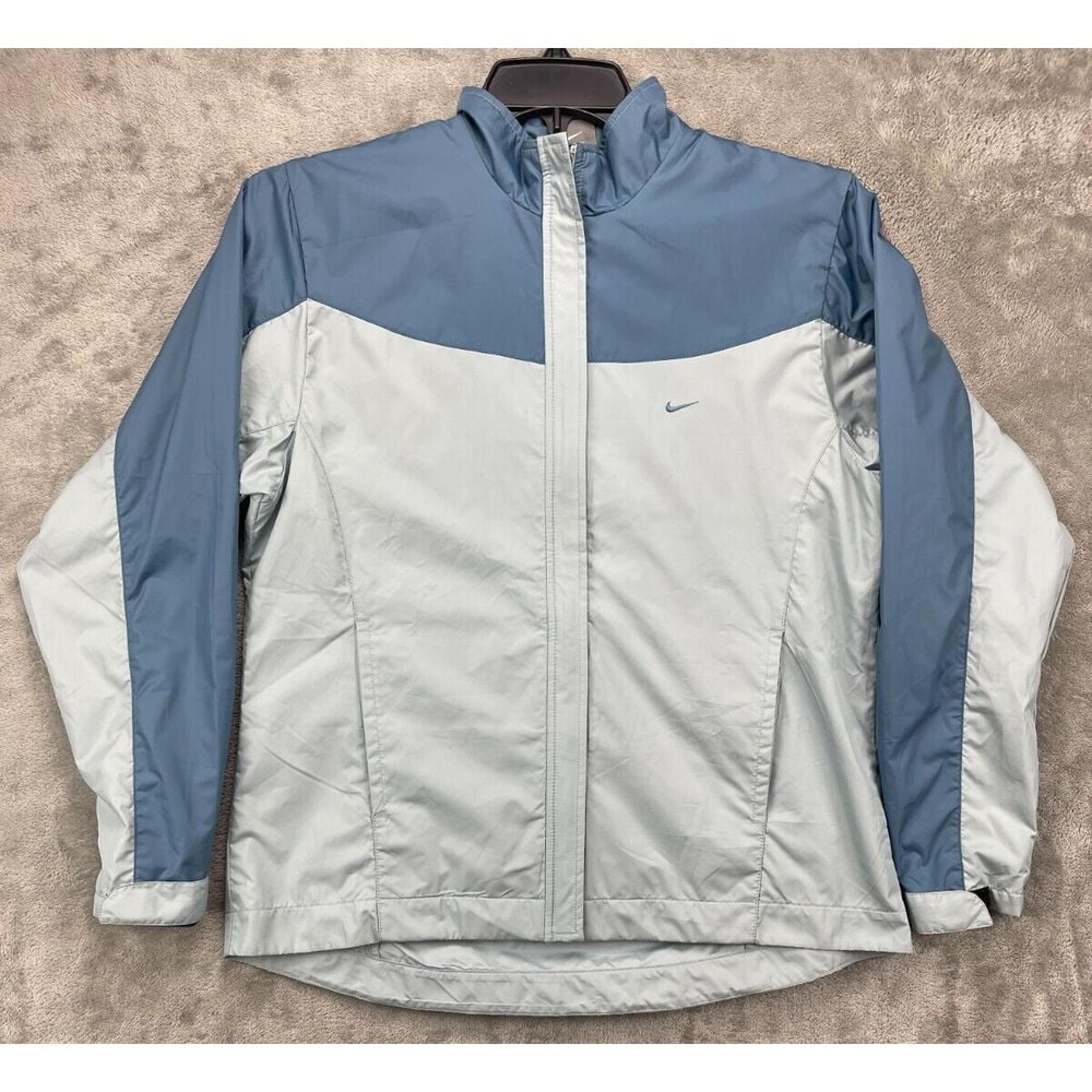 VTG Nike Women's Windbreaker Jacket Small (4-6) Gray Athletic Comfort