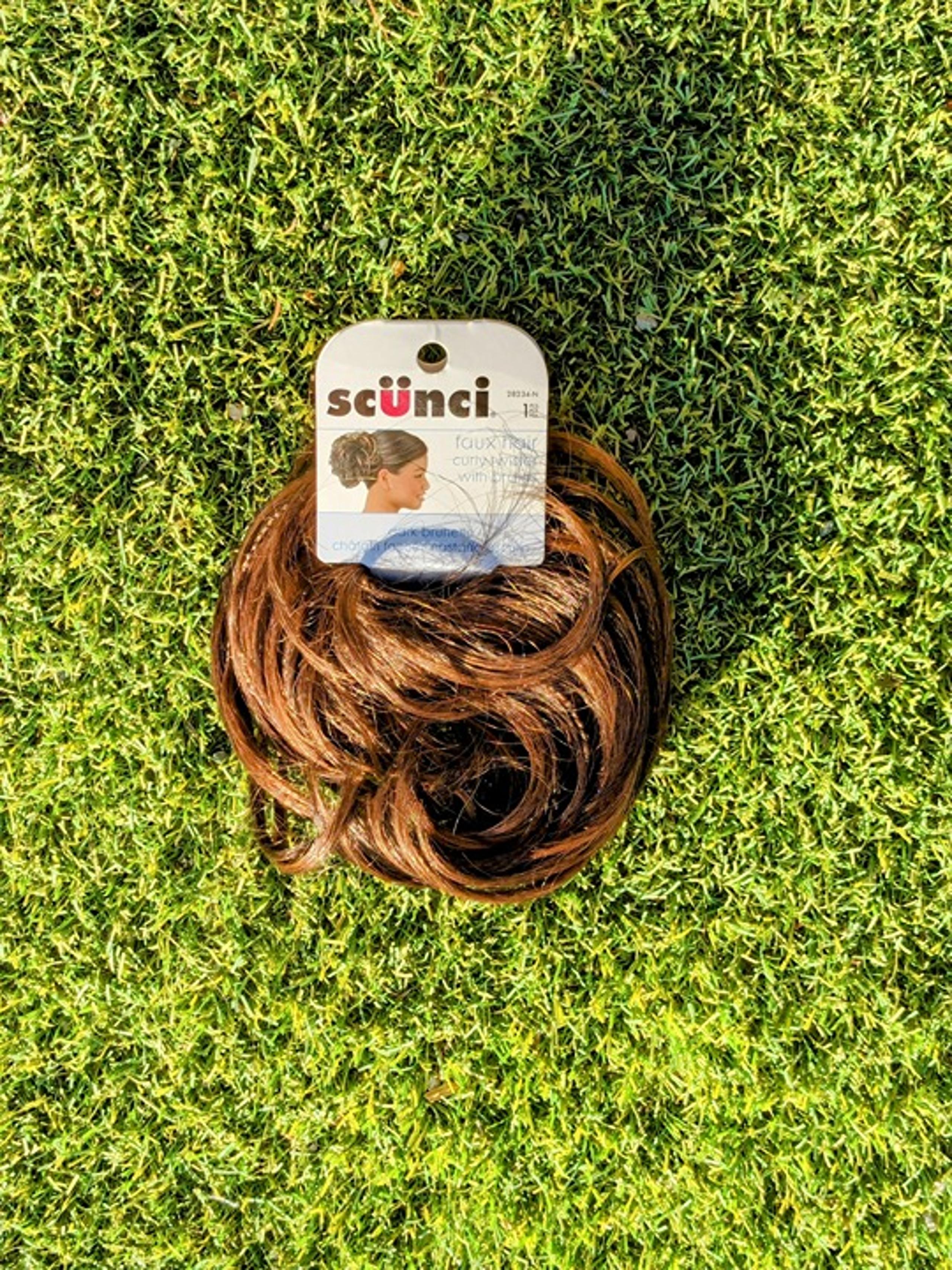 Scunci Faux Hair Curly Twister with Braided Dark Brunette Volume Extension NWT