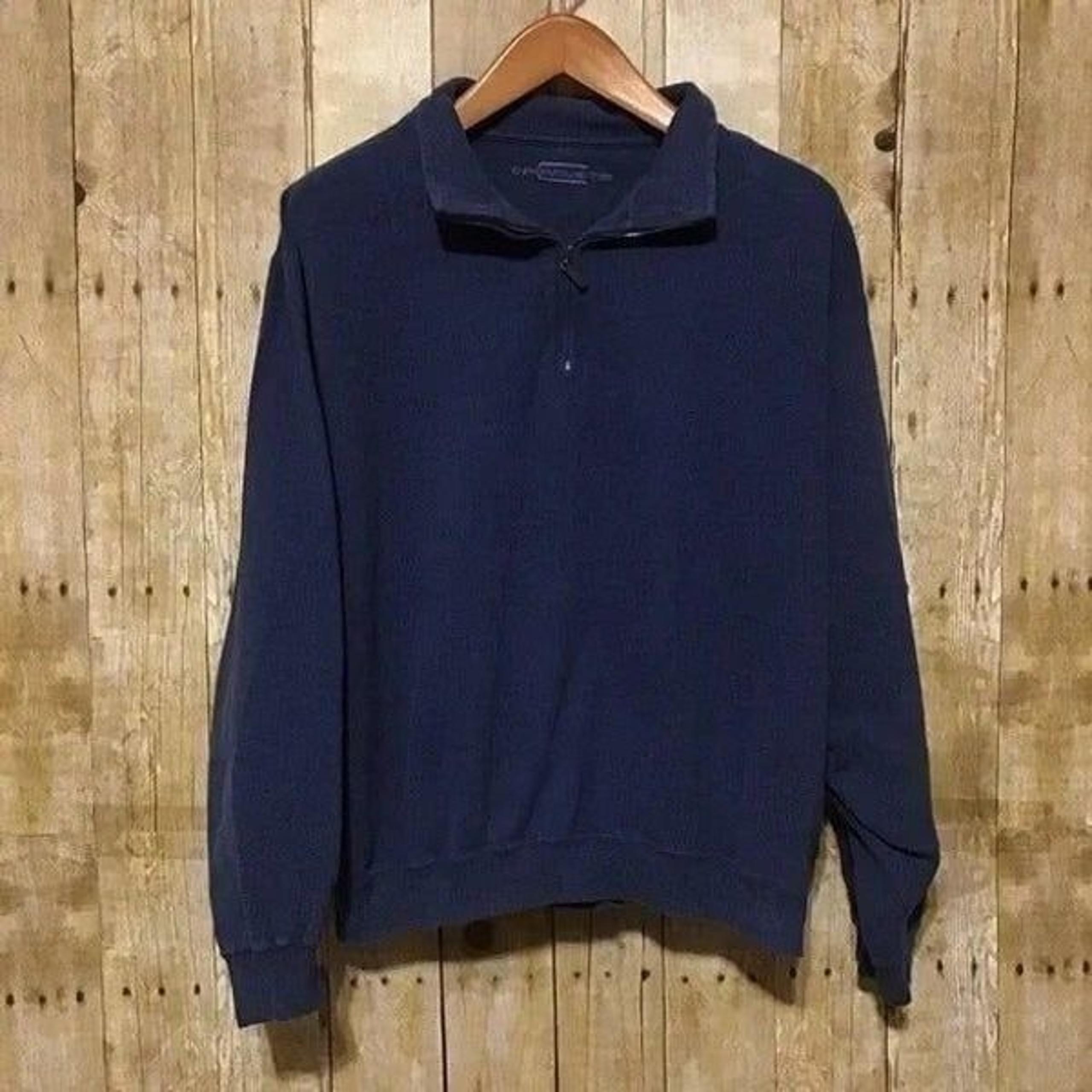 Carnoustie Blue Cotton Quarter Zip Sweatshirt XL