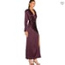 Nicholas Electra Deep V Belted Silk Crossover Gown