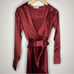Nicholas Electra Deep V Belted Silk Crossover Gown