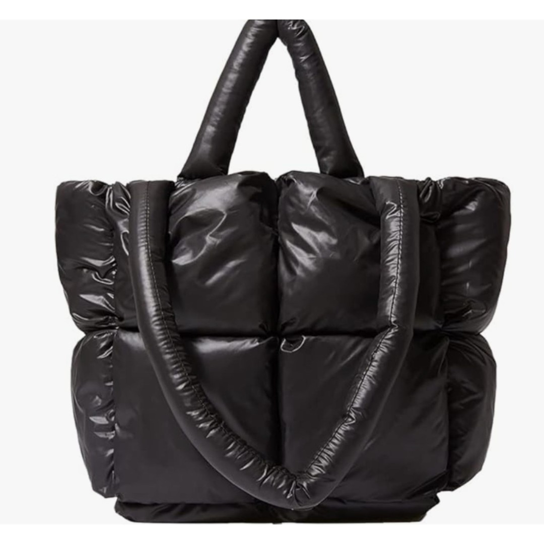 Anthropologie Quilted Puffer Bag Metallic Plum