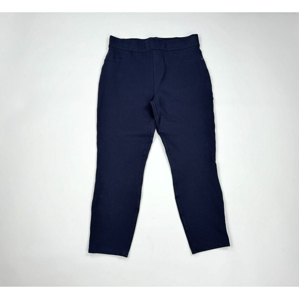 Spanx Crepe Cropped Pants Women M? Stretch Pockets Tummy Panel Slim High Rise