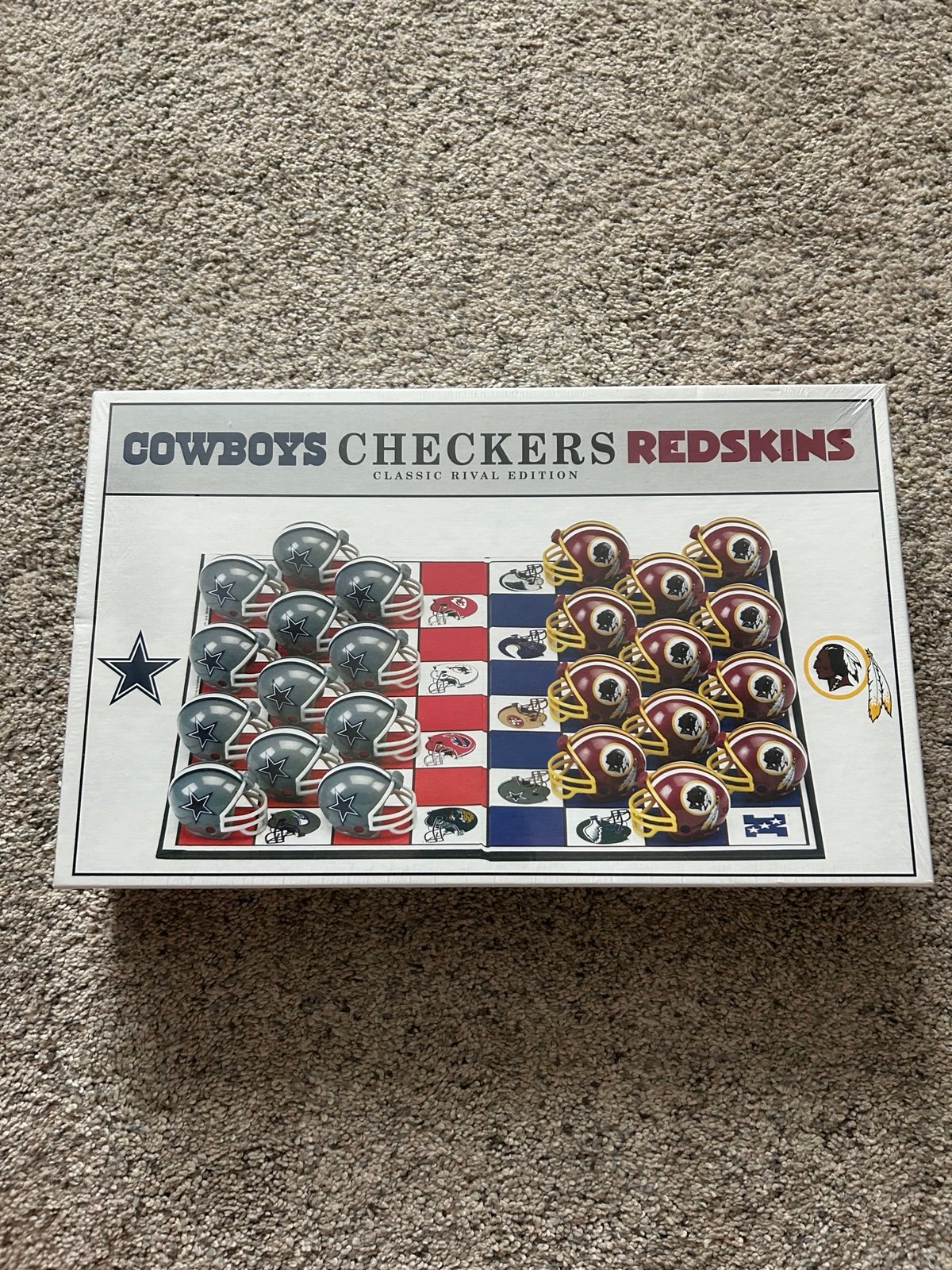 Vintage Cowboys Vs Redskins Checker Set Classic Rival Edition