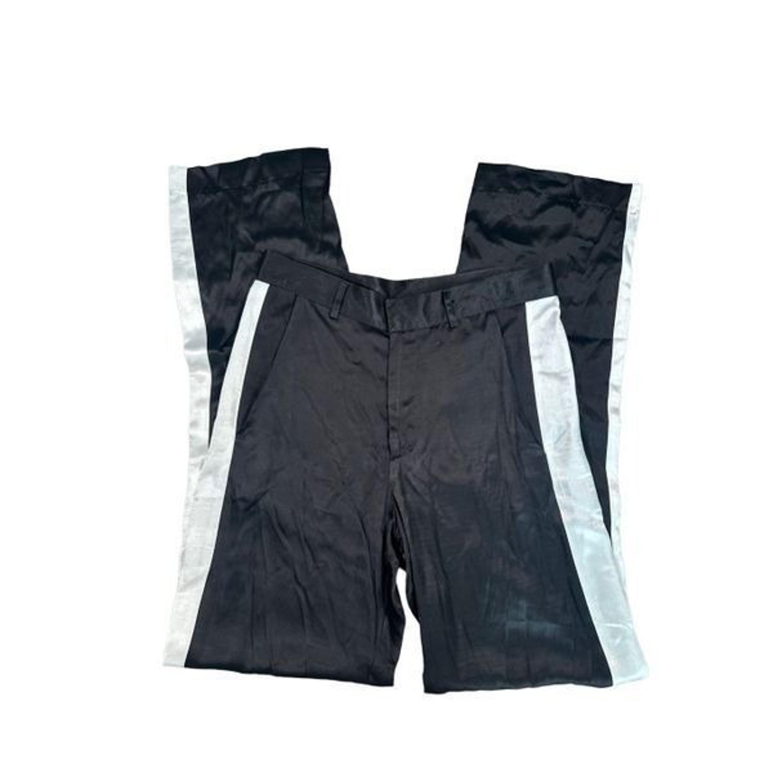 Anthropologie Corey Lynn Calter Rayon Silky Satin Track Trouser Pants Black S