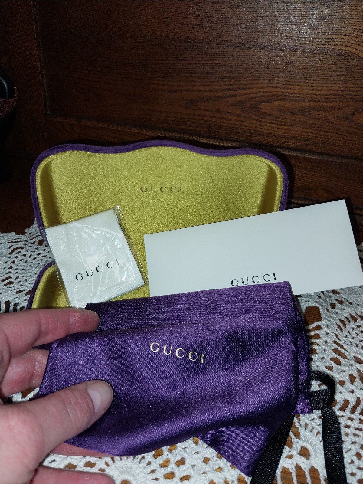 Gucci Sunglasses case with accessories