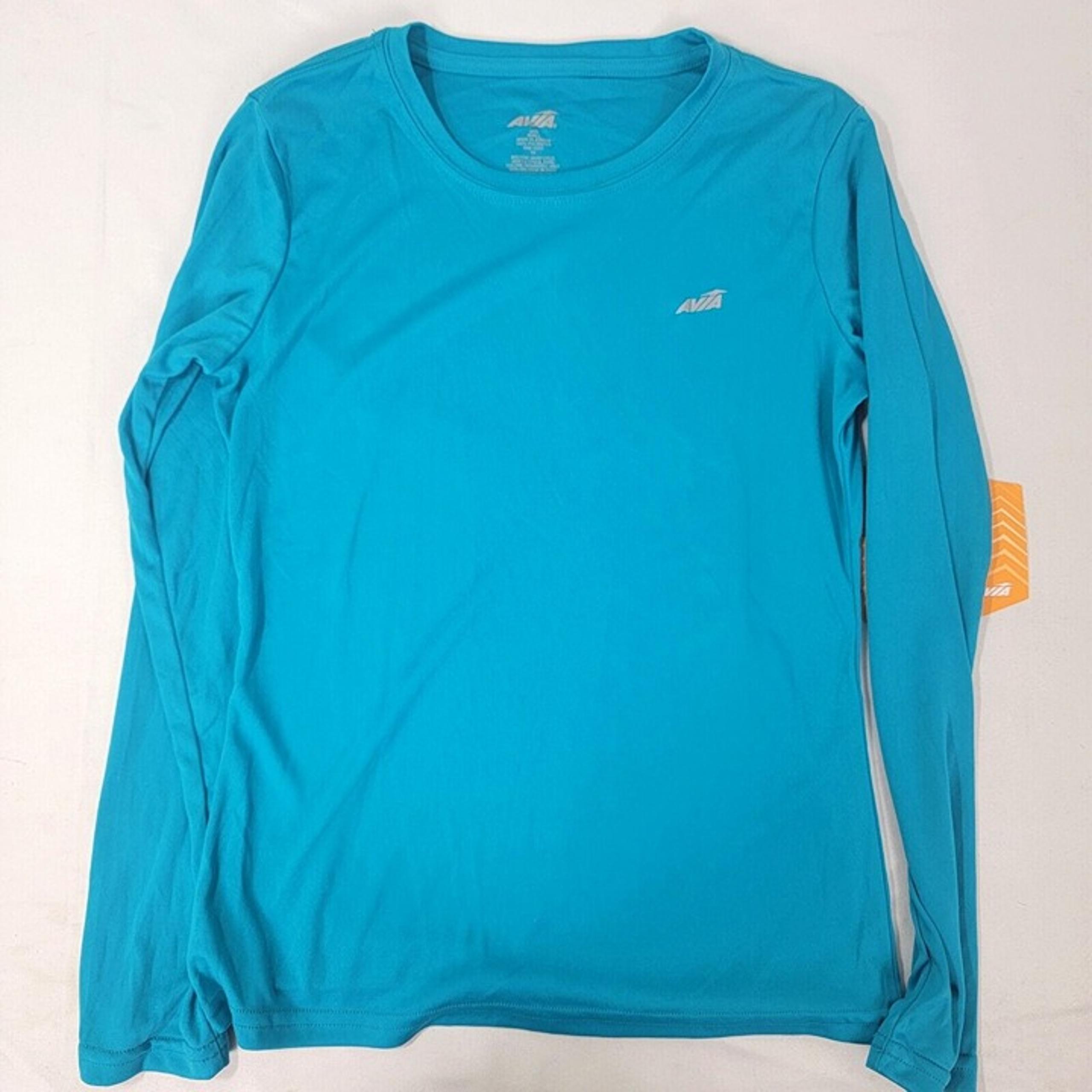 Avia Women's Long Sleeve Pullover Top Shirt TEAL New Size SMALL Moisture Wicking