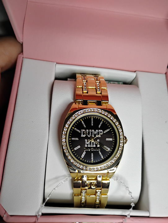 Juicy Couture Watch Dump Him Black Rhinestone Gold