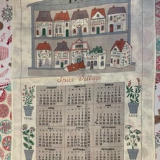 Vintage Spice Village Calendar Tea Towel 1991 RARE
