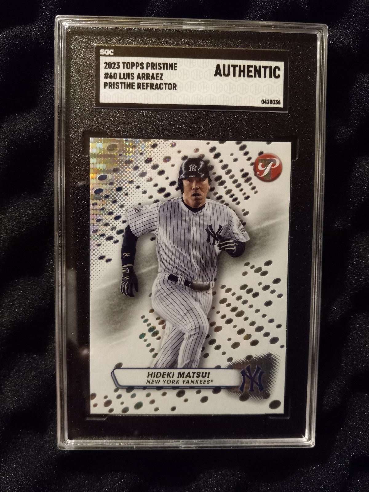 2023 Topps Pristine Authentic Error Card Hideki Matsui Front / Luis Arraez Back