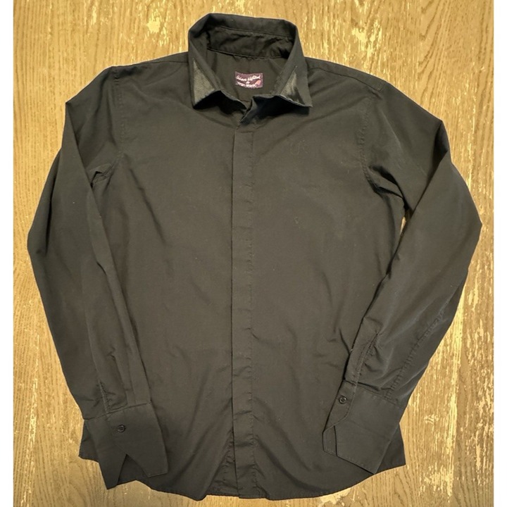 Vivienne Westwood For Virgin Atlantic Black Long Sleeve Dress Shirt Collar 16