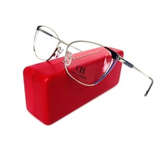New CAROLINA HERRERA Frames Metal Cat Eye Silver Blue VHE165K 523 53 16 140