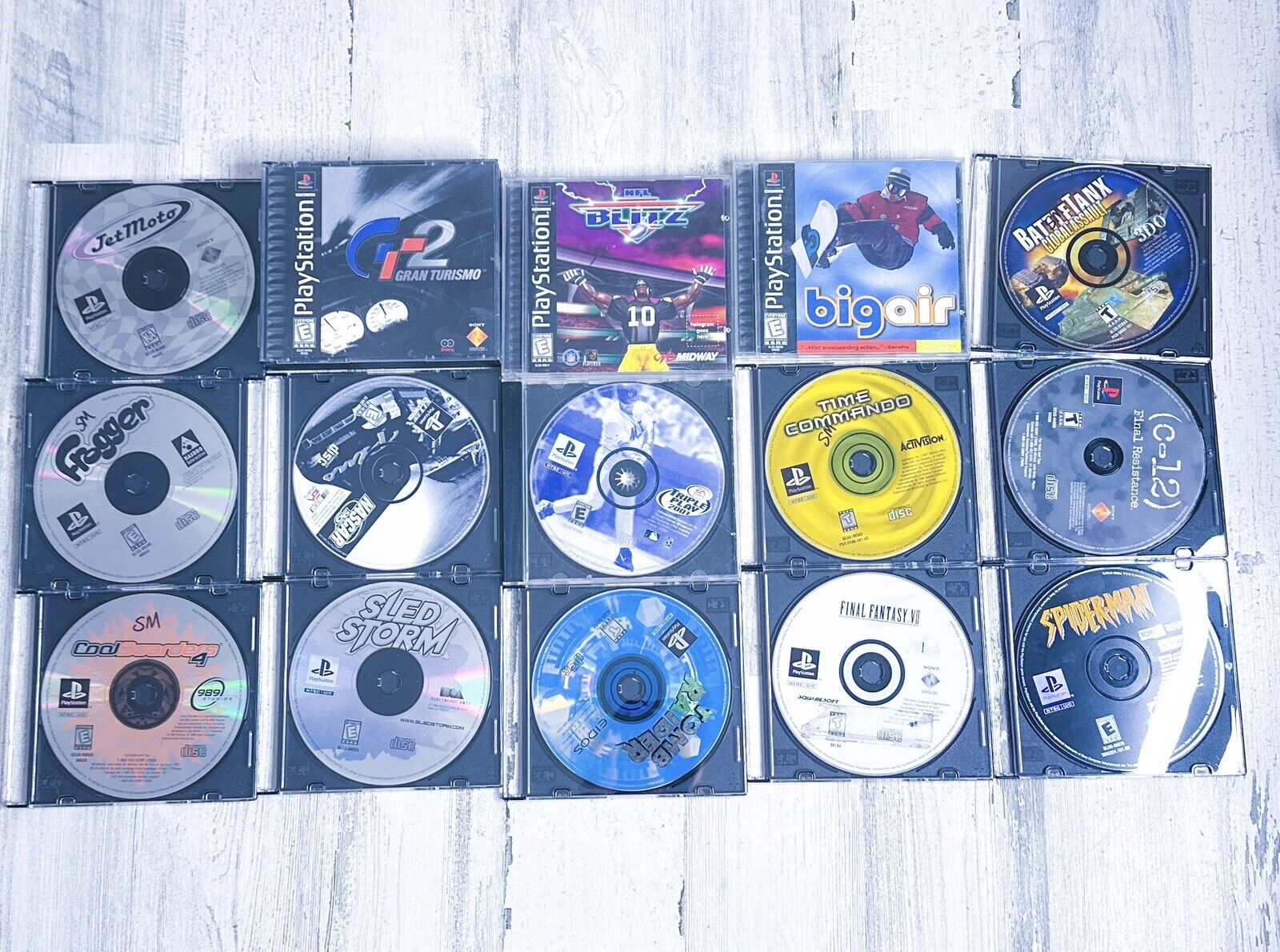 Sony Playstation 1 PS1 Lot Of 15 Games Loose Spiderman NFL Blitz Tomb Raider