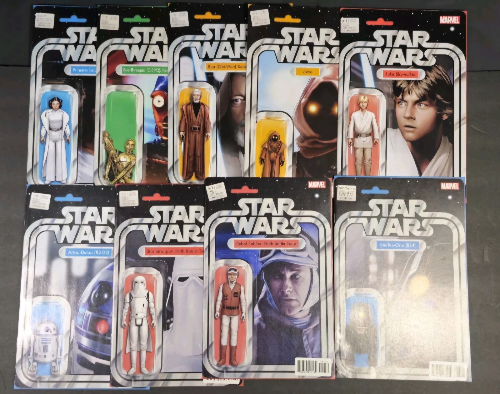 Star Wars 9 ACTION FIGURE VARIANT Comic Book Lot Obi-Wan C-3PO JAWA LUKE LEIA +