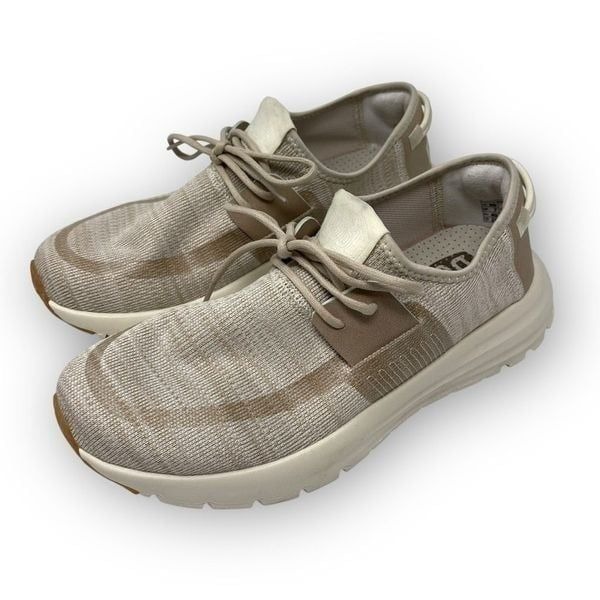 Hey Dude Sirocco Dual Knit Neutral Tan Moccasin Casual Slip On Women’s Size 9