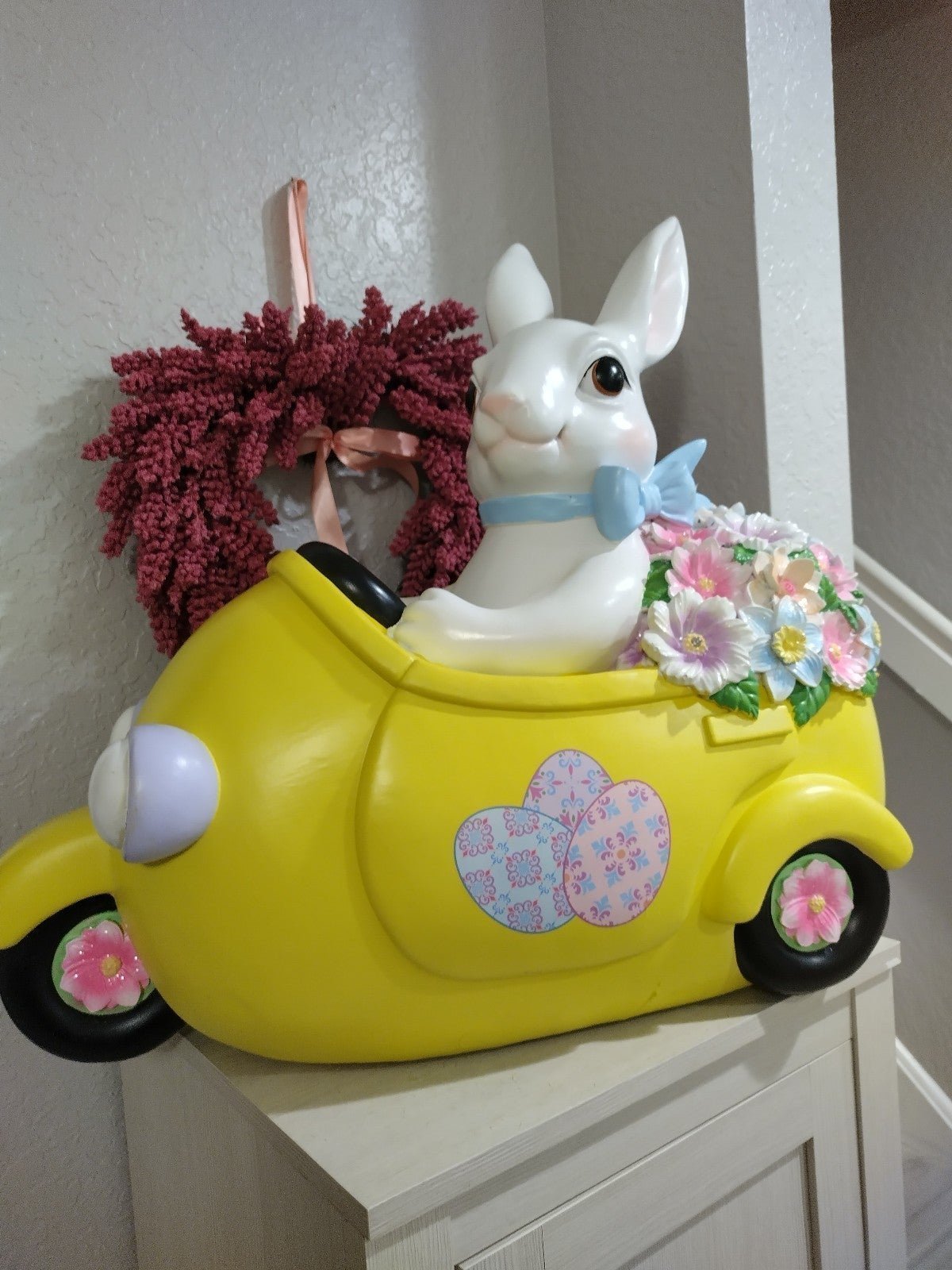 XL LED Easter Bunny Driving Car Motorcycle Scooter Flowers LIGHTS UP Flowers NEW