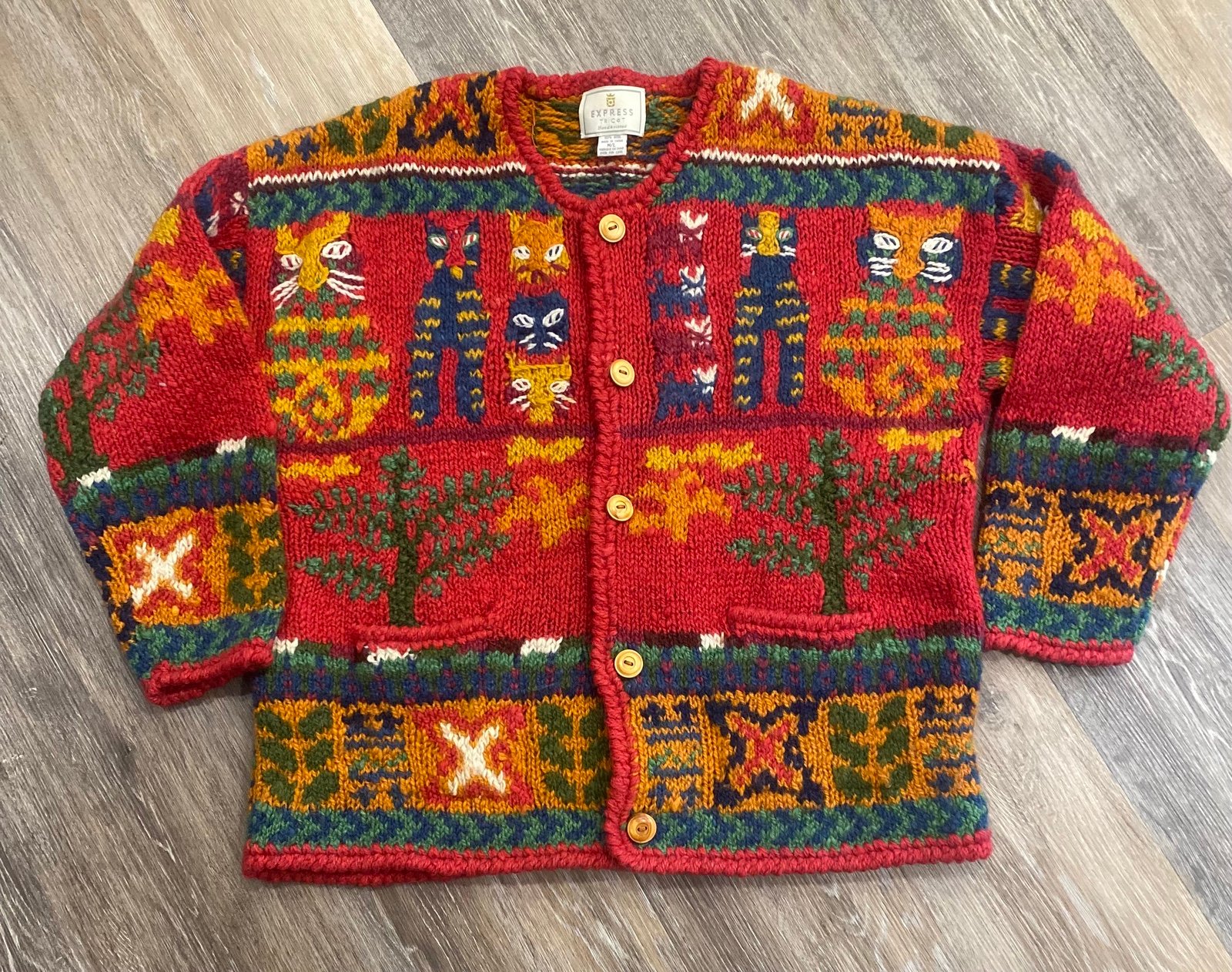 Vintage 90s Express Tricot Handknit Sweater