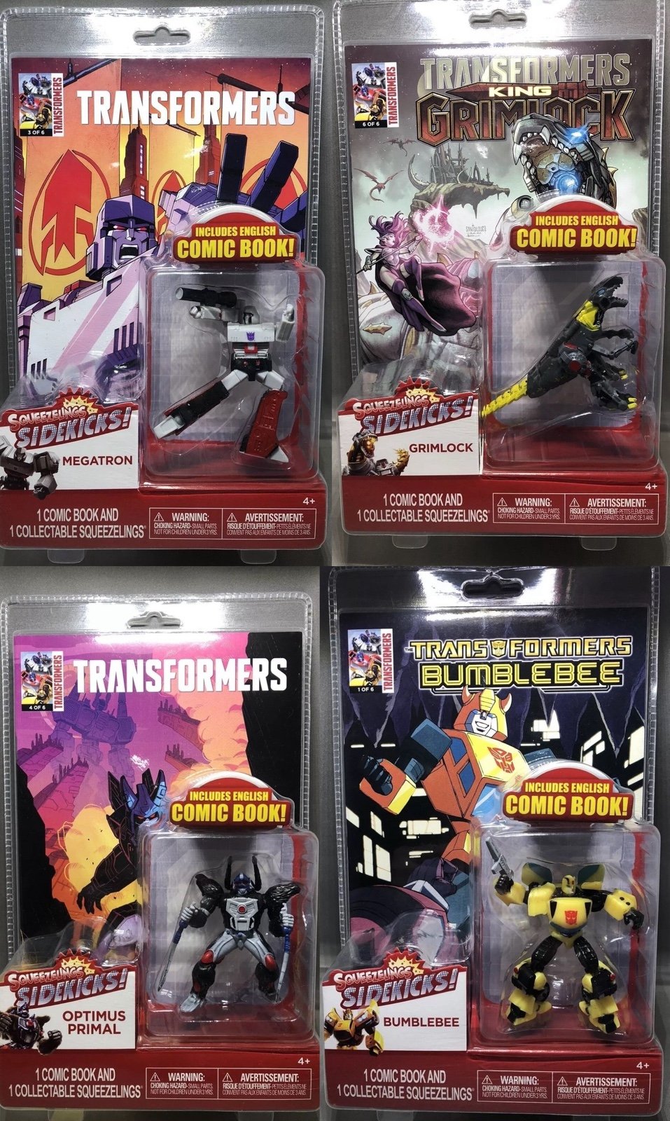 Squeezlings Sidekicks - Transformers - Comics & Figurines Lot (4 Figures)