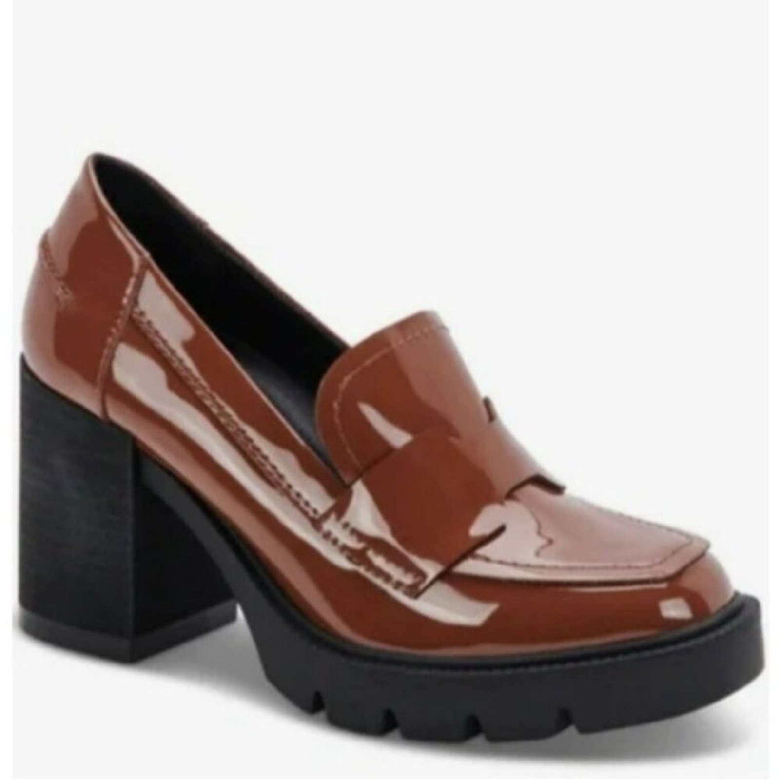 Aqua College Jonnie Block-heel Loafers Brown 6
